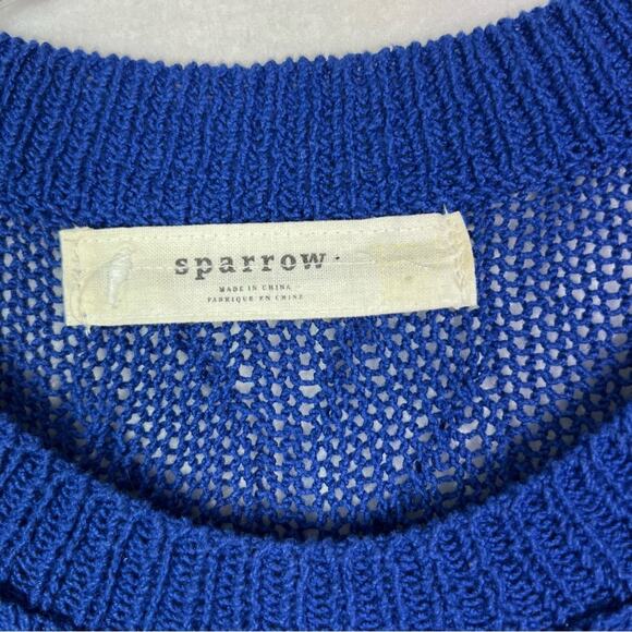 Sparrow by Anthropologie Sweater Womens M Blue Long Sleeve  Open Cable Knit - Picture 4 of 9